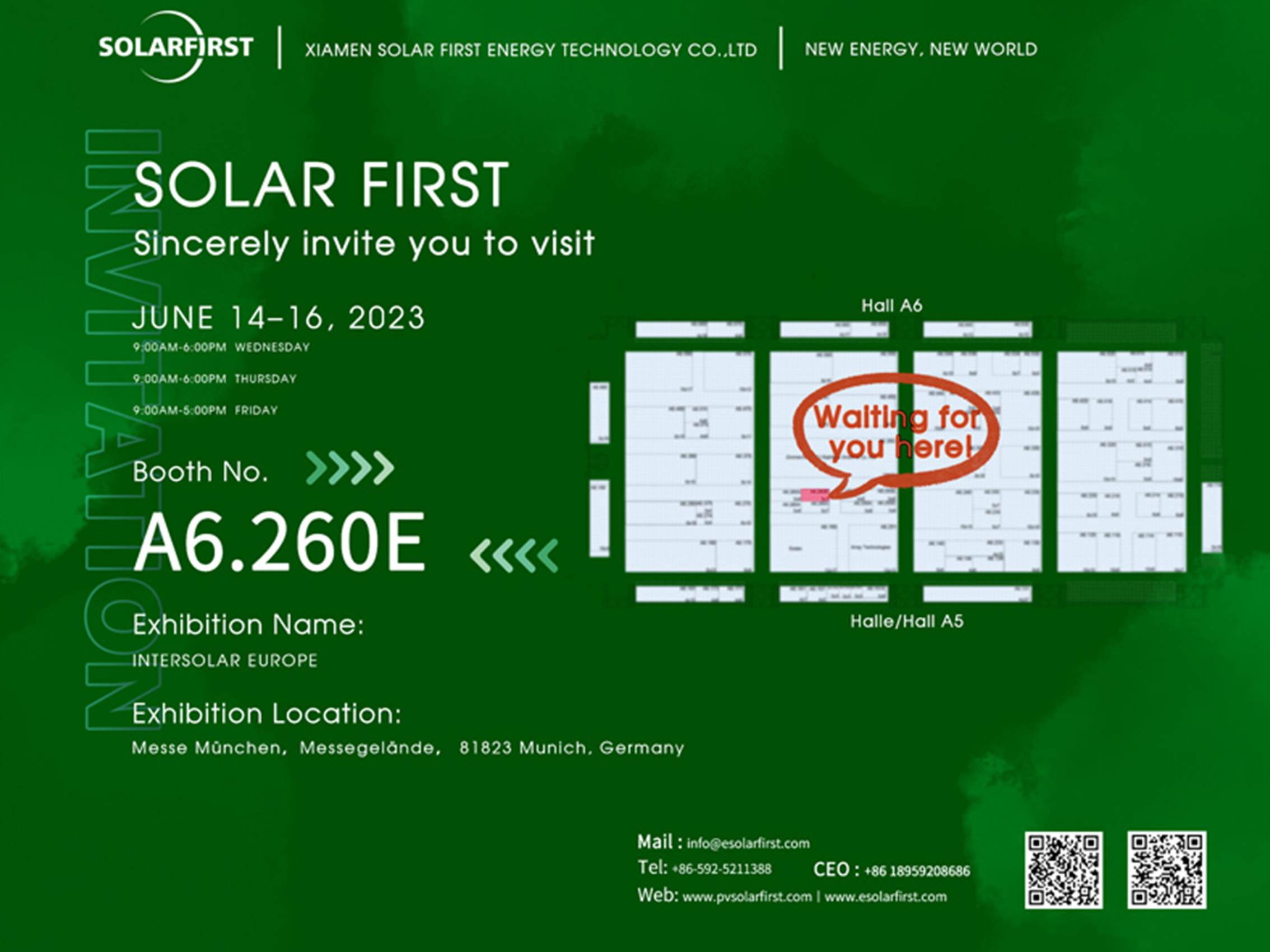 دعوة للمعرض丨Solar First في انتظارك في Intersolar Europe 2023!