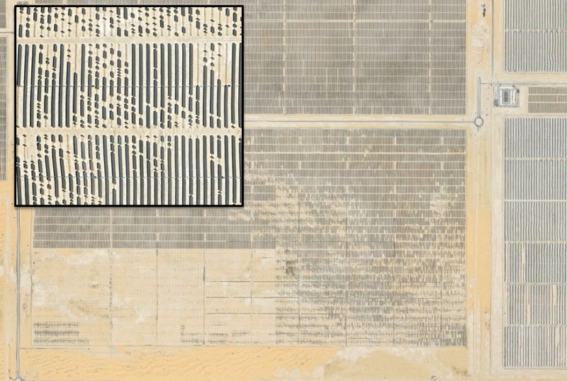 A sudden increase in wind speed caused damage to trackers in a certain area of the Middle East